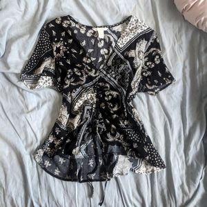 Ruched H&M paisley top